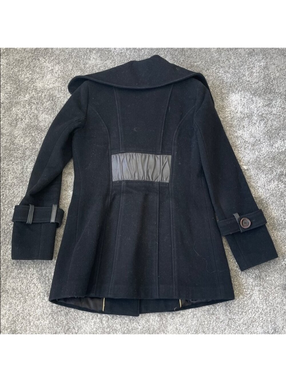 VGC Mackage Wool Blend Pea Coat - Black - Size Medium - Picture 2 of 4